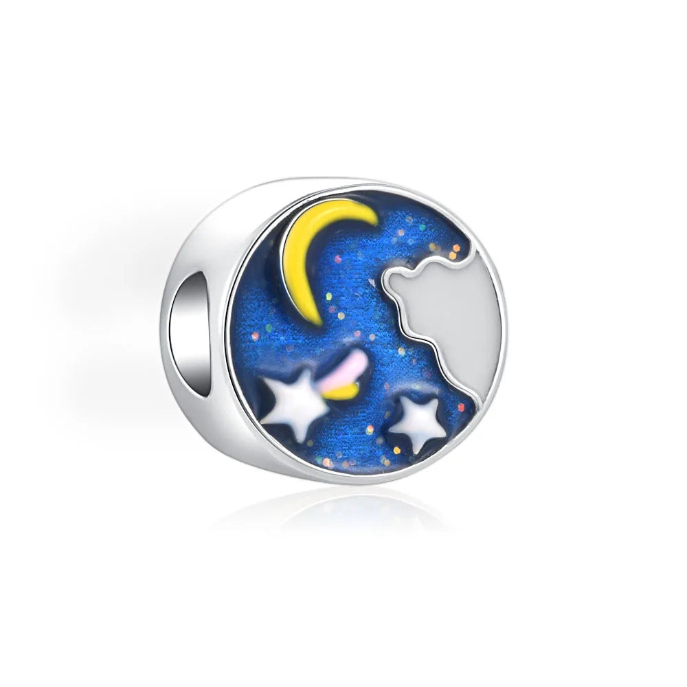 925 Sterling Silver House Star Moon Colorful Heart Pendans Beads Diy Fit Original Pendant Charm Bracelet Necklace Women Jewelry