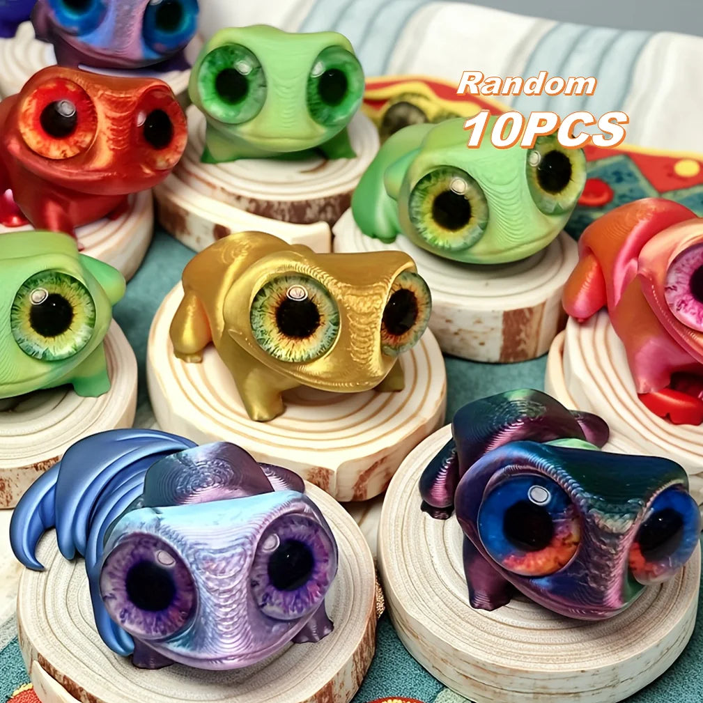 3D Printed Frog Car Ornaments With Realistic Colorful Color-changing Eyes - Perfect For Car Dashboard, Artist Desktop Decoration