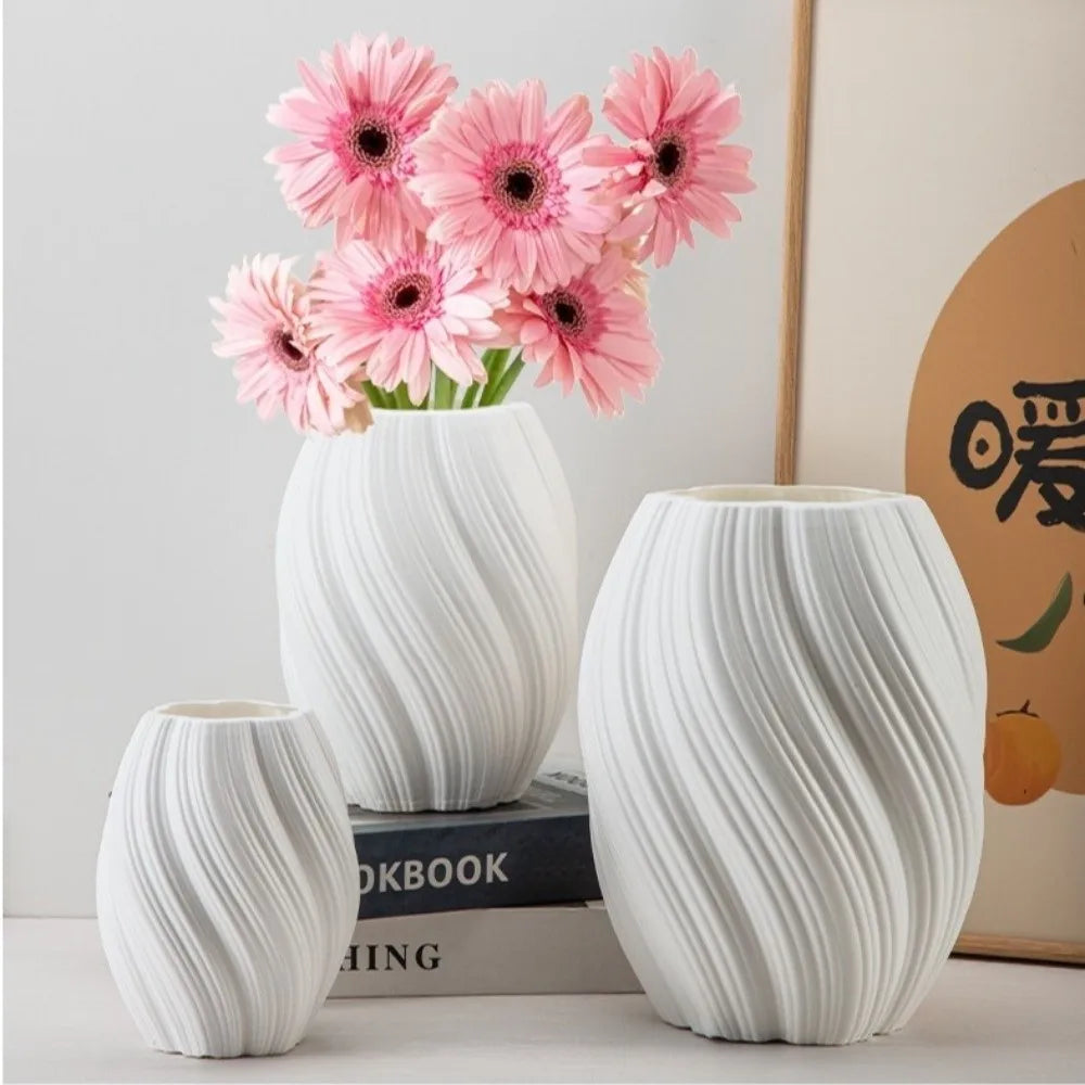 Modern Wave Shaped Plastic Vase