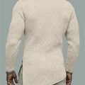 Autumn, men's quarter-zip T-shirt, slim-fit sweater, stand-collar sweater, casual long-sleeve T-shirt, warm base layer top