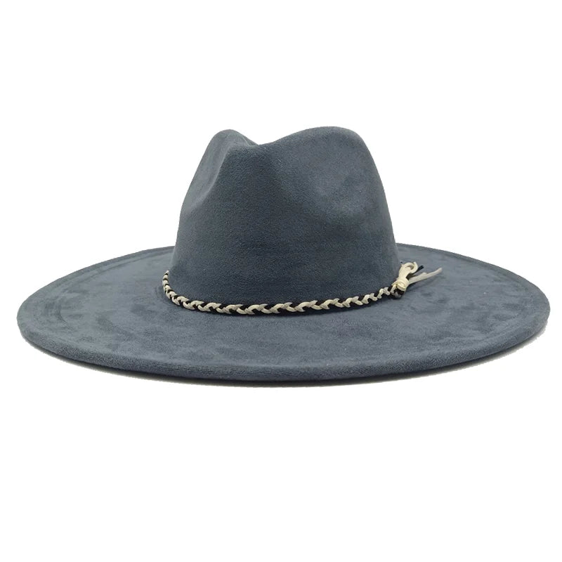 Gorras Para Hombres Three styles Suede Hat Water drop hat 9.5cm Wide Brim Fedora Hat Women's Autumn and Winter Felt Jazz Hat