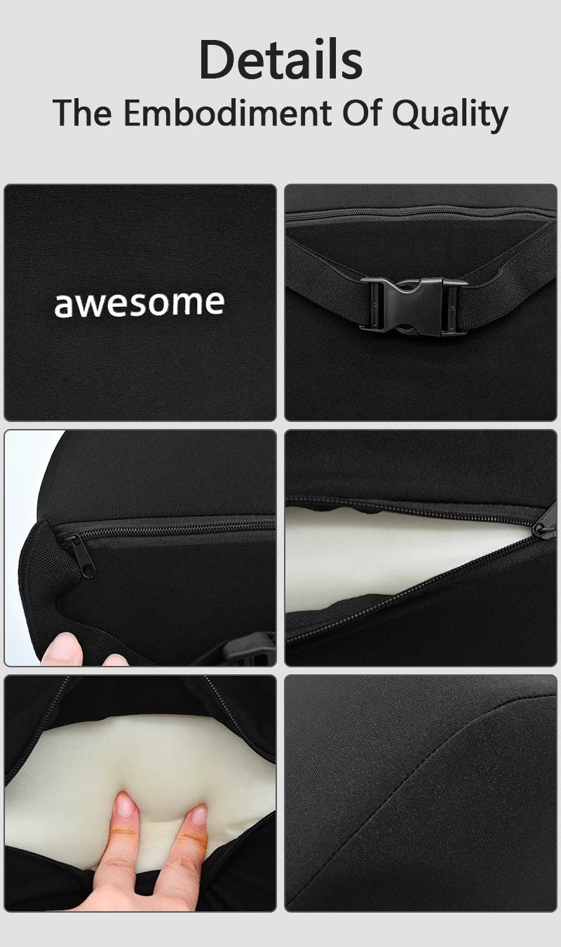 Car Lumbar Back Support Headrest Neck Pillow Memory Foam Lumbar Pillow Universal Soft Neck Pillows Cushion Car Seat Cushion