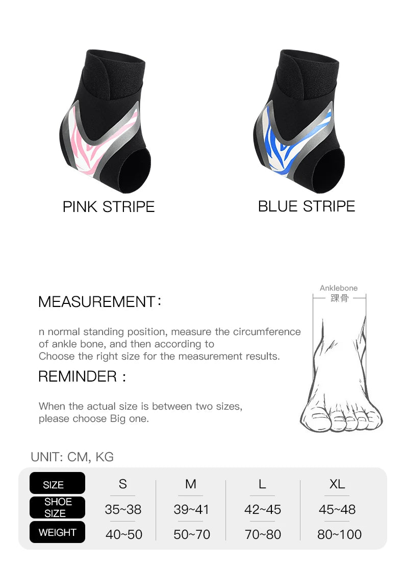 2PC Adjustable Ankle Support Pad Ankle Sleeve Pressure Anti-Spinning Elastic Breathable Support Fitness Sports Safety Prevention