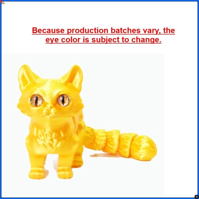 3D printed cats, 3D animals for stress relief, desktop decorations suitable for office workers, and small ornaments for adults