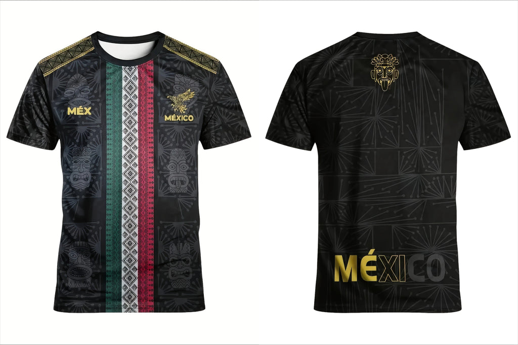 Men'S Mexican Soccer Jersey - Lightweight Breathable Soccer Shirt with Authentic Mexico Design Black & Green Color Block