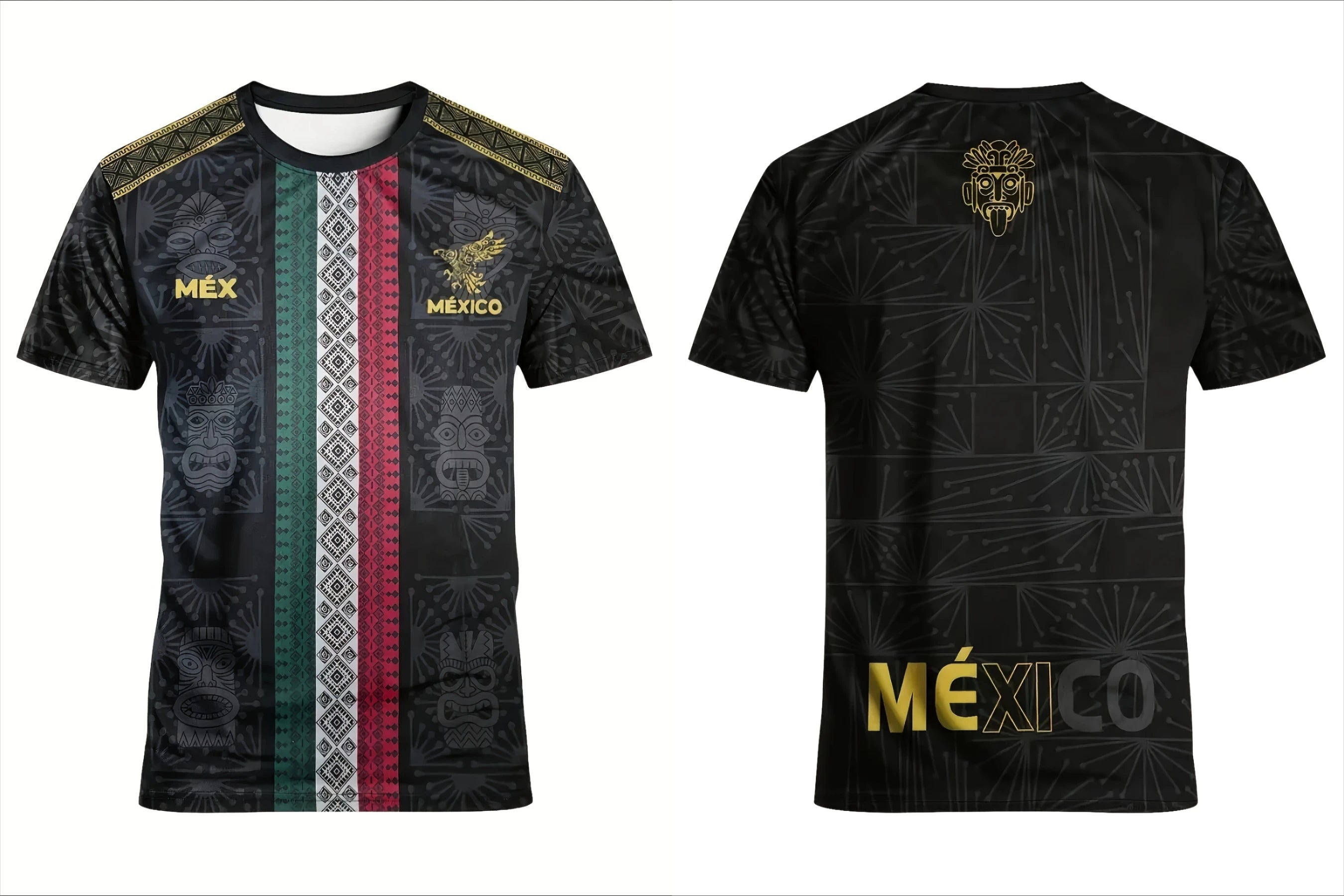 Men'S Mexican Soccer Jersey - Lightweight Breathable Soccer Shirt with Authentic Mexico Design Black & Green Color Block