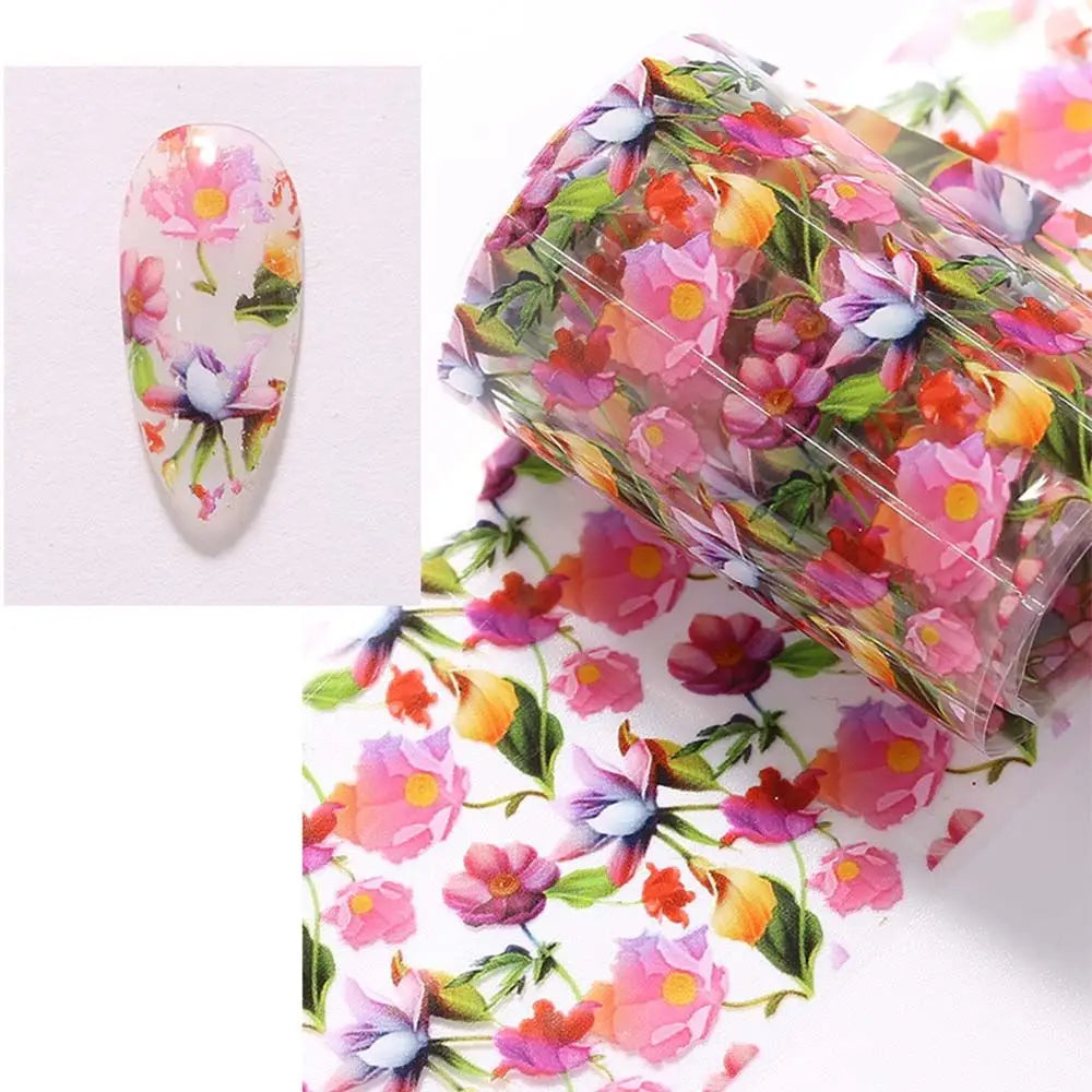 Nail Art Accessories Full Wraps Sliders Holographic Nails Decals Flower Nail Foils Floral Nails Stickers Transfer Paper Decals
