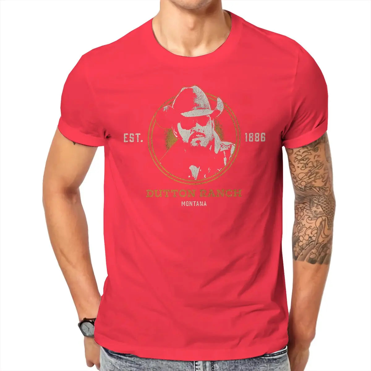 Yellowstone Dutton Ranch Montana Est 1886 Rip Wheeler Casual TShirt Yellowstones Dutton Ranch Creative Tops Casual T Shirt