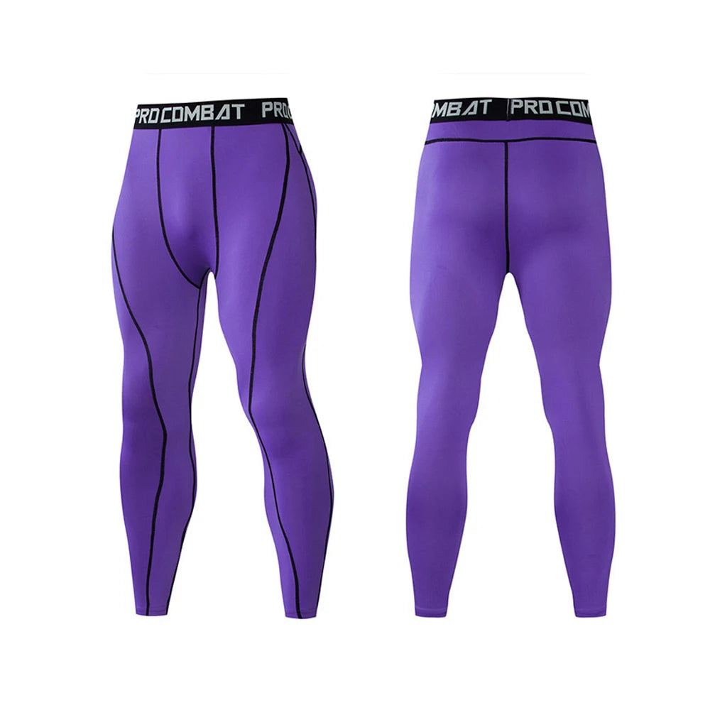 Men Compression Tight Leggings Running Sports Male Gym Fitness Jogging Pants Quick Dry Trousers Workout Training Yoga Bottoms