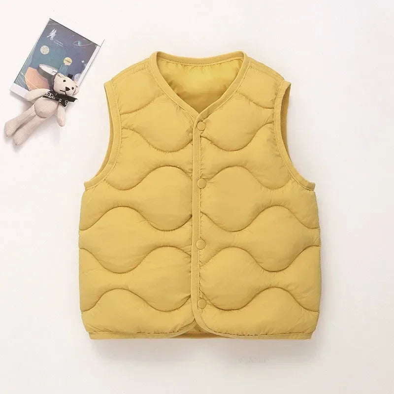 2025 Winter Outdoor Clothes For Children Vests & Vests Winter Kids Boy Girl Clothes Outerwear Infant Life Jacket Waistcost