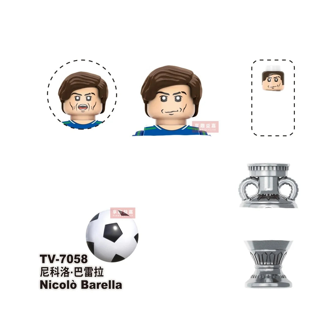 2026 NEW World Famous Football Players Figurine Messi Ronaldo Neymar Lewandowski Mini Action Building Block Model Toy Kids Gifts