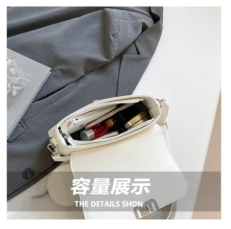 ‌2025 Korean-Style Wide Strap Bag - Crossbody/Shoulder/Handheld Multi-Way Purse, Trendy Small Handbag for Women