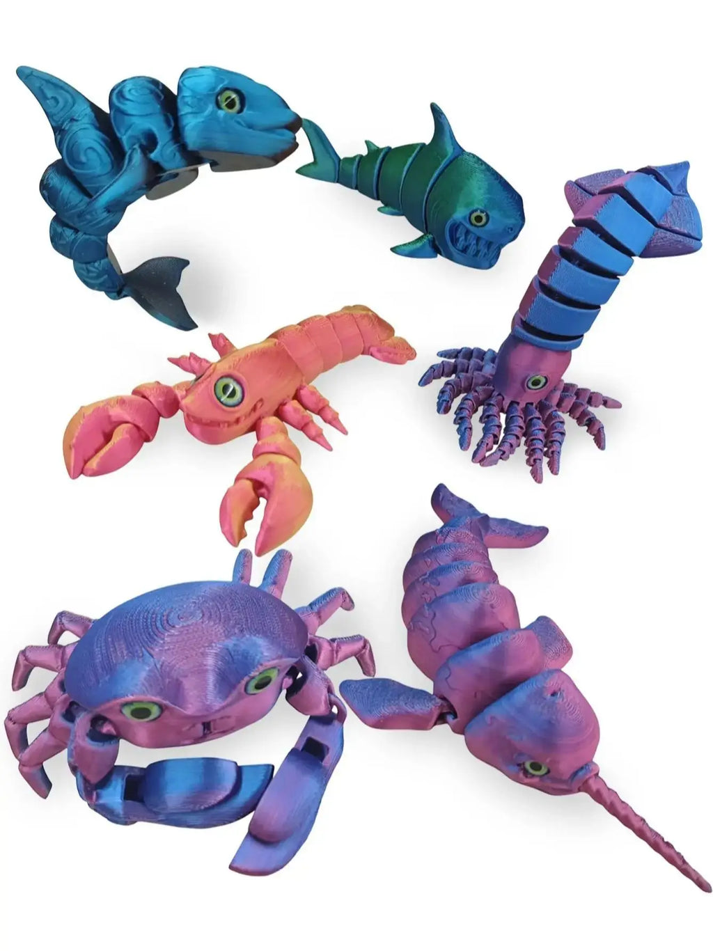3D Printed Ocean Animals Toys Realistic Sea Animals Figurine Halloween Christmas Gift Party Filler Color Random