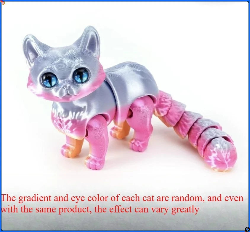 3D printed cats, 3D animals for stress relief, desktop decorations suitable for office workers, and small ornaments for adults