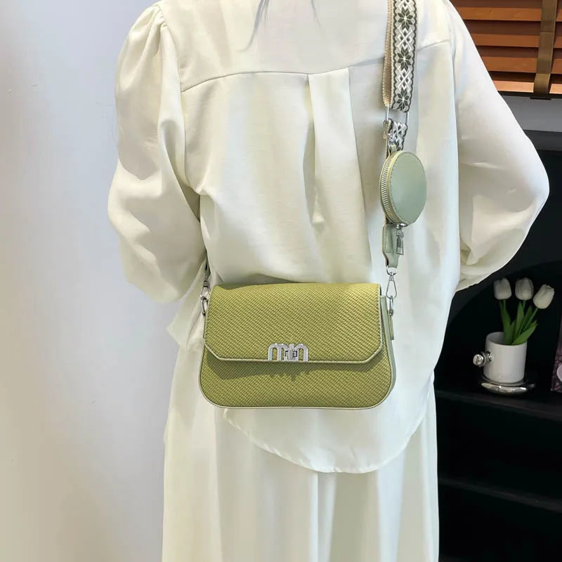 ‌2025 Korean-Style Wide Strap Bag - Crossbody/Shoulder/Handheld Multi-Way Purse, Trendy Small Handbag for Women
