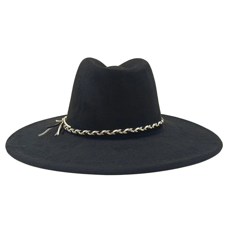 Gorras Para Hombres Three styles Suede Hat Water drop hat 9.5cm Wide Brim Fedora Hat Women's Autumn and Winter Felt Jazz Hat