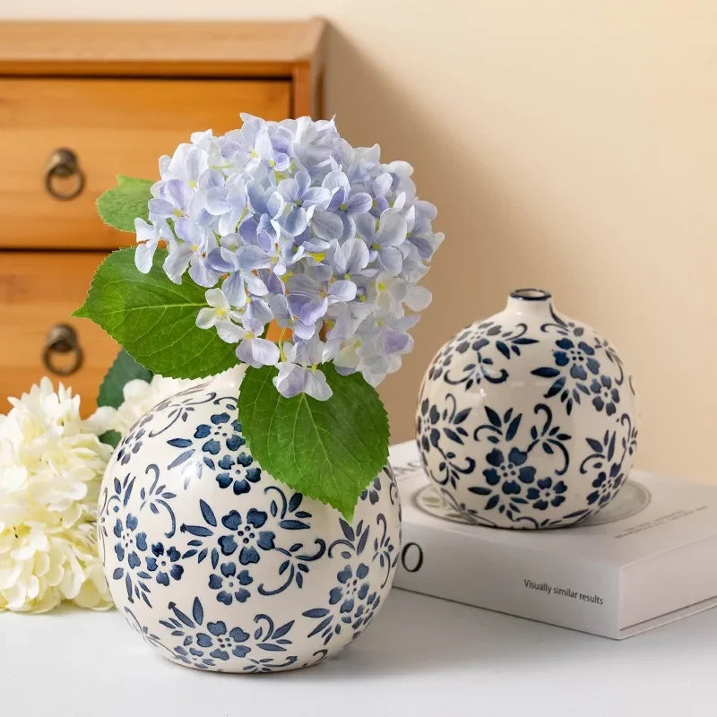 Blue and White Porcelain Vase Flower Arrangement