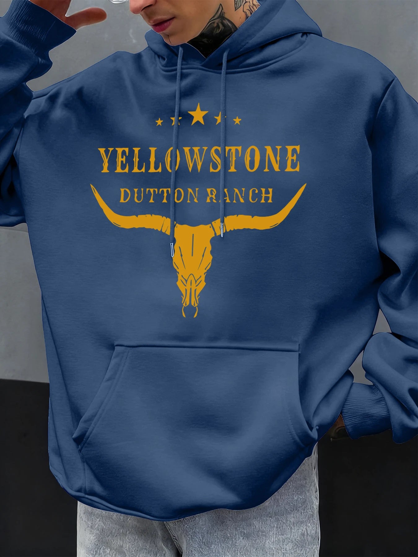 Yellow Stone Dutton Ranch Prints Men Hoody Autumn Fleece Hoodies Hip Hop Oversized Streetwear Comfortable Casual Clothing