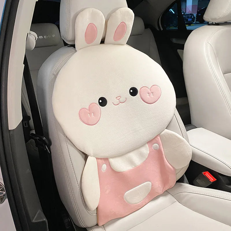 Cute Cartoon Animal Car Seat Covers Cushion Breathable Ice Silk Universal For Women Ladies Gifts Auto Interior Decor Accessories