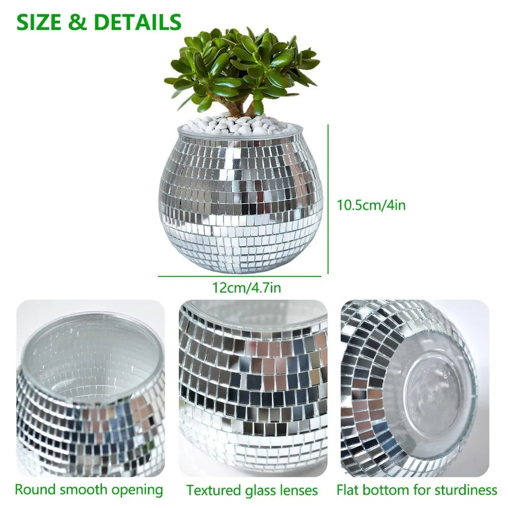 Silver Mirror Glass Decor Vase