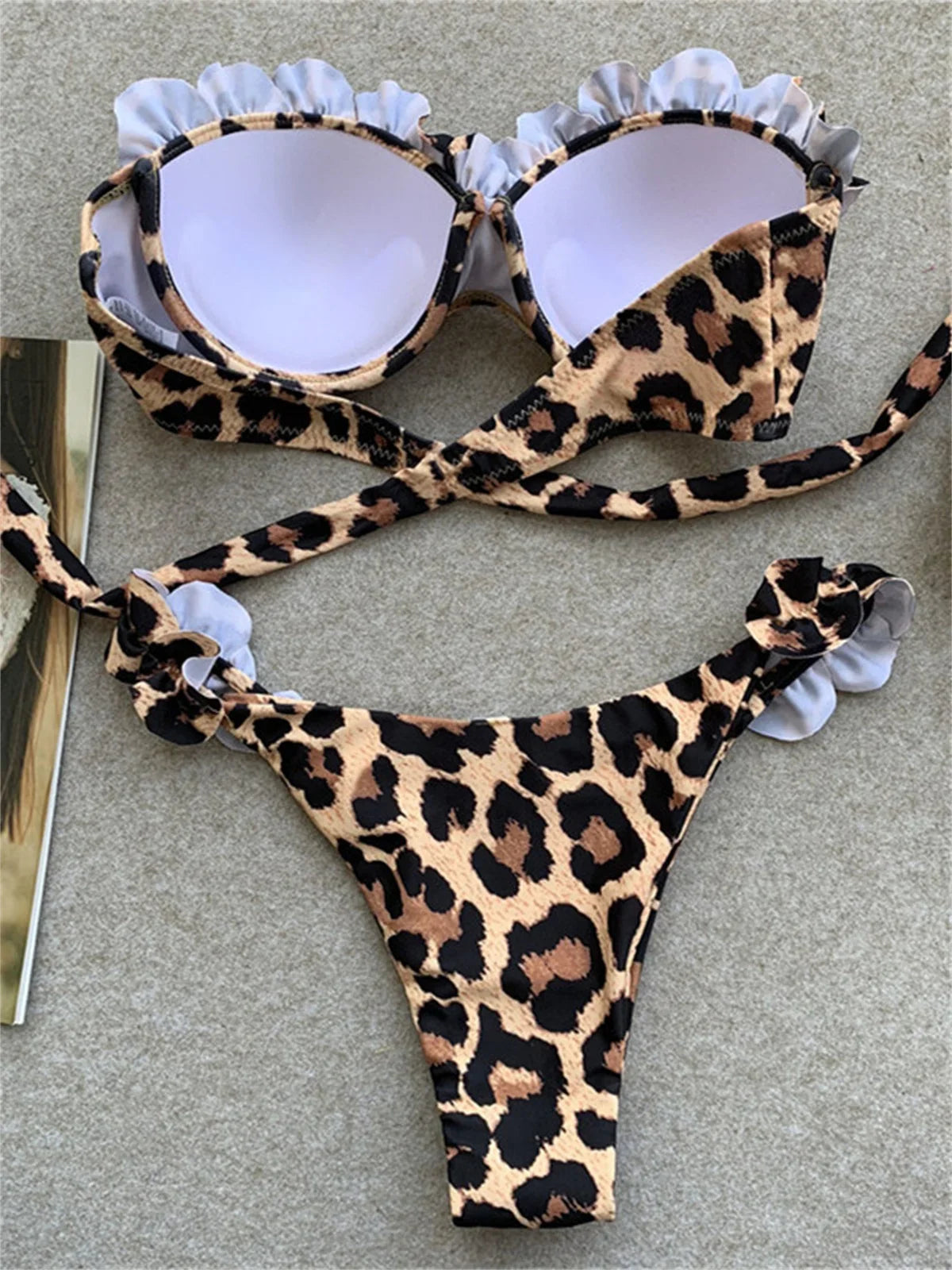 Sexy Leopard Print Bikini Set 2026 – Brazilian Push-Up Swimsuit
