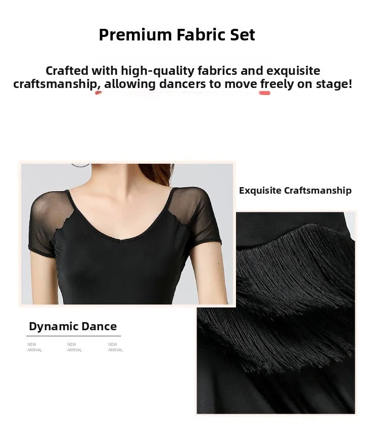 Adult Latin Dance Skirts Women's Practice Clothing Tassel Skirts Bot Wear Cetition Dance Performance Clothing
