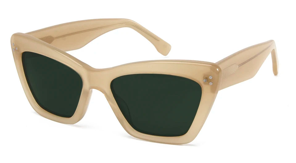 High Quality Acetate Sunglasses Women Cat Eye Trendy Sun Glasses Polarized Gafas De Sol 187S Brand Designer Eyewear Shades UV400