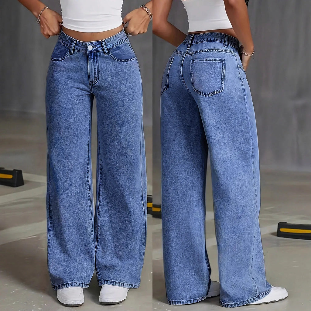 Wide-Leg Jeans High-Waist Plus-Size Jeans