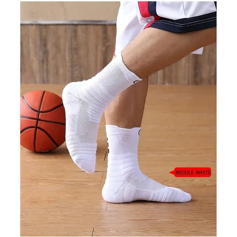 3 Pairs Breathable Mesh Athletic Terry Socks Cushioned Moisture-managing and Durable Reduces Foot for Running Hiking & Sports