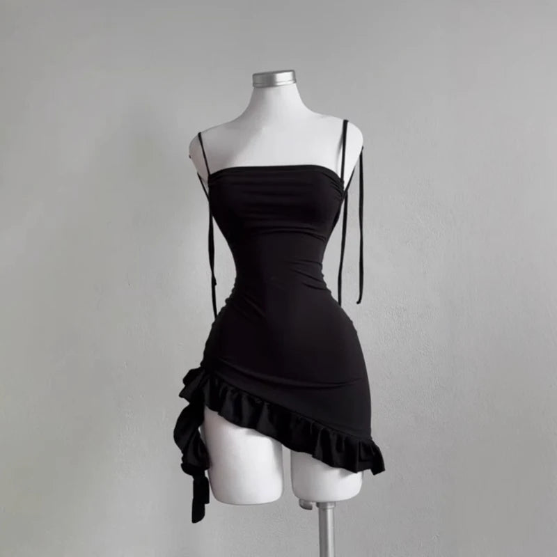Sexy Sleeveless Backless Mini Dress – Lace Up Bodycon Club Dress