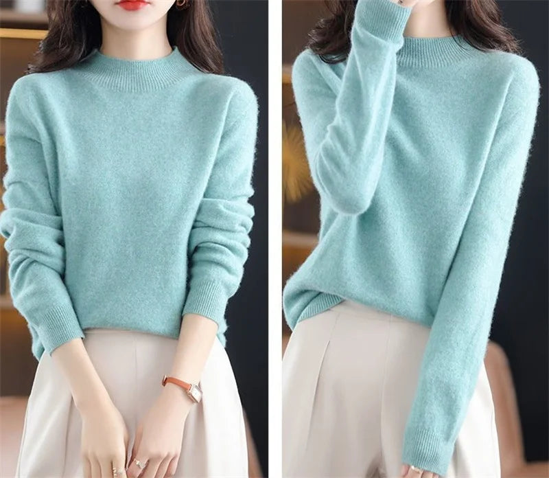 Womens Sweaters 2023 New Fashion Turtleneck Sweater Women Soft Knitted Ladies Sweater Winter Tops Pullover Jumpers Ladies