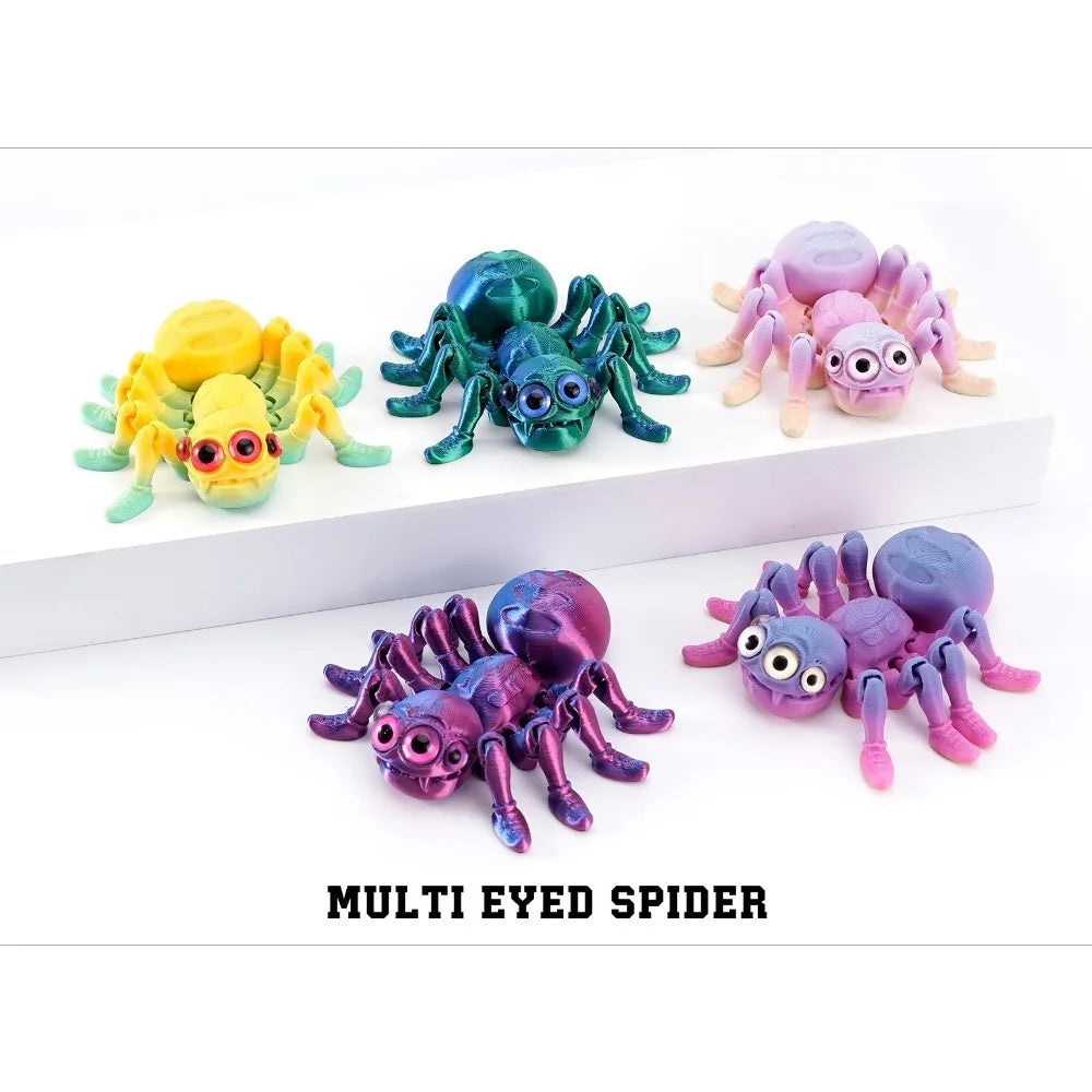 3D Printed Spider, Articulated 3D Animals,Relief Stress Fidget Toys, Desktop Pet Halloween Surprise Gift for Home Office Décor