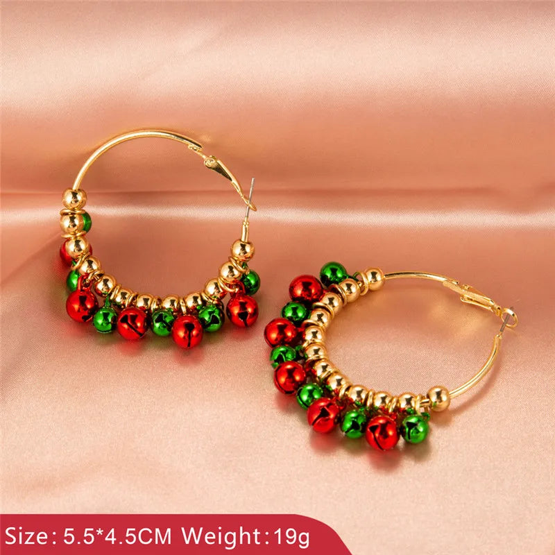 Luxury Christmas Earrings Cute Claus Snowman Tree Bell Elk Drop Earrings for Women Girls Kids Gifts 2022 Xmas Festival Jewelry