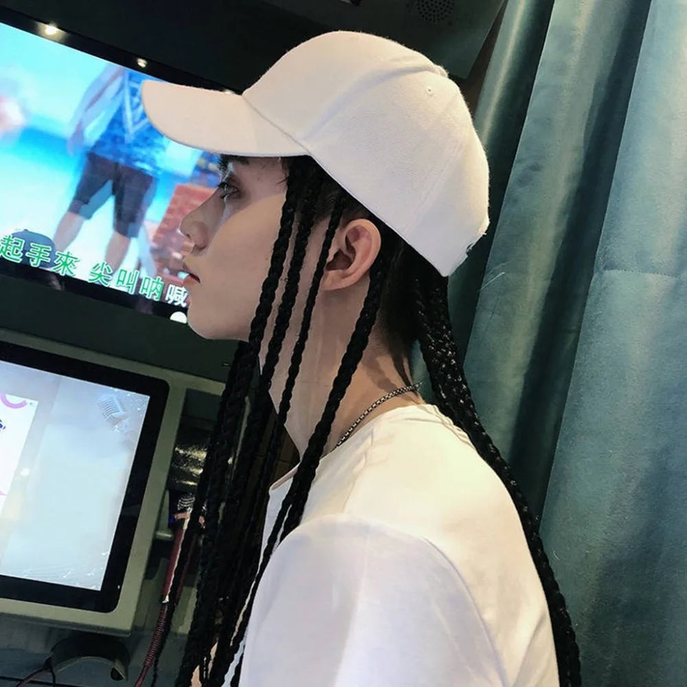 Baseball Cap Wig Hip Hop Hat Daily Wear Peaked Cap Wig Hair Dreadlocks Cap 35cm Dirty Hair Braid Sun Visor Hats Funny Costume