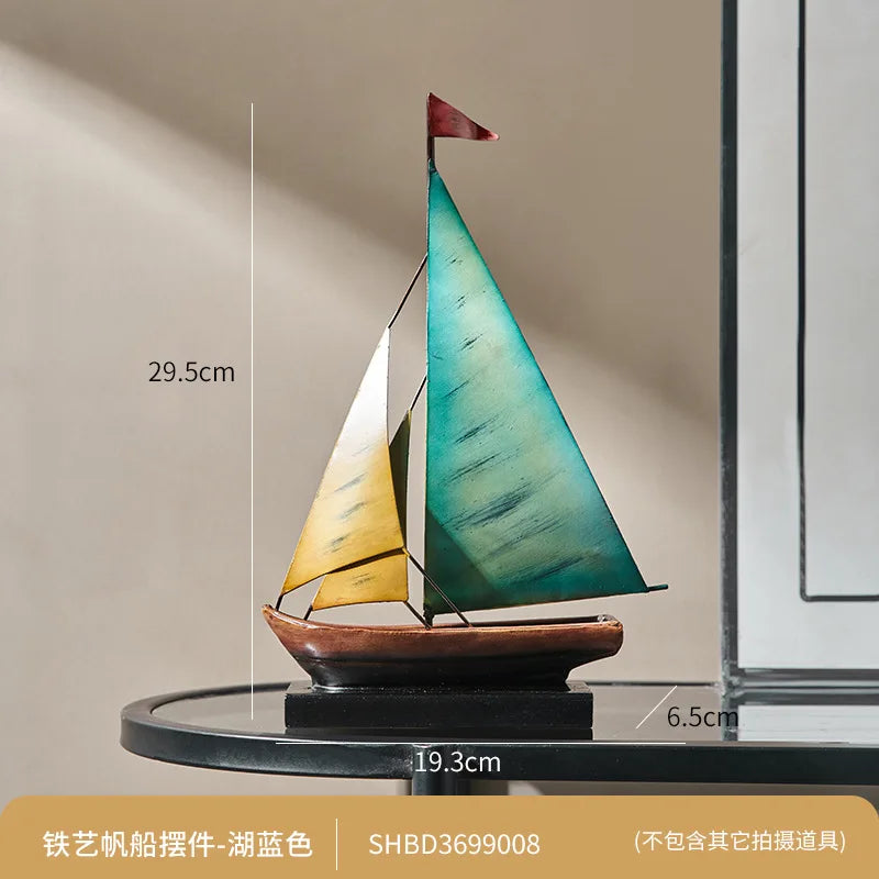 Creative Sailboat Model Ornament, Luxury Decor for Living Room TV Cabinet Bar Office Desk Decoration Home Decoration Accessories