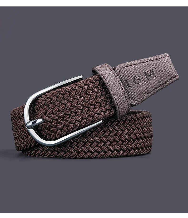 Belt for Men Golf Belt Summer Woven Leather Casual Sports Elastic Adjustable Waistband
