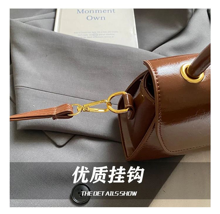 Famous Designer Leather Shoulder Bag For Women - Classic Elegant Handbag Messenger Bag Ladies Luxury Brand