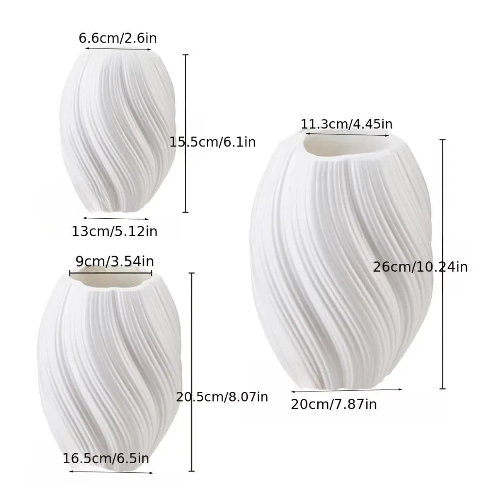 Modern Wave Shaped Plastic Vase
