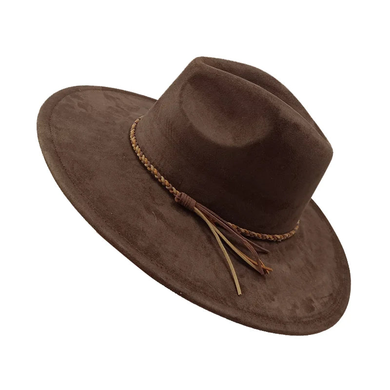Gorras Para Hombres Three styles Suede Hat Water drop hat 9.5cm Wide Brim Fedora Hat Women's Autumn and Winter Felt Jazz Hat