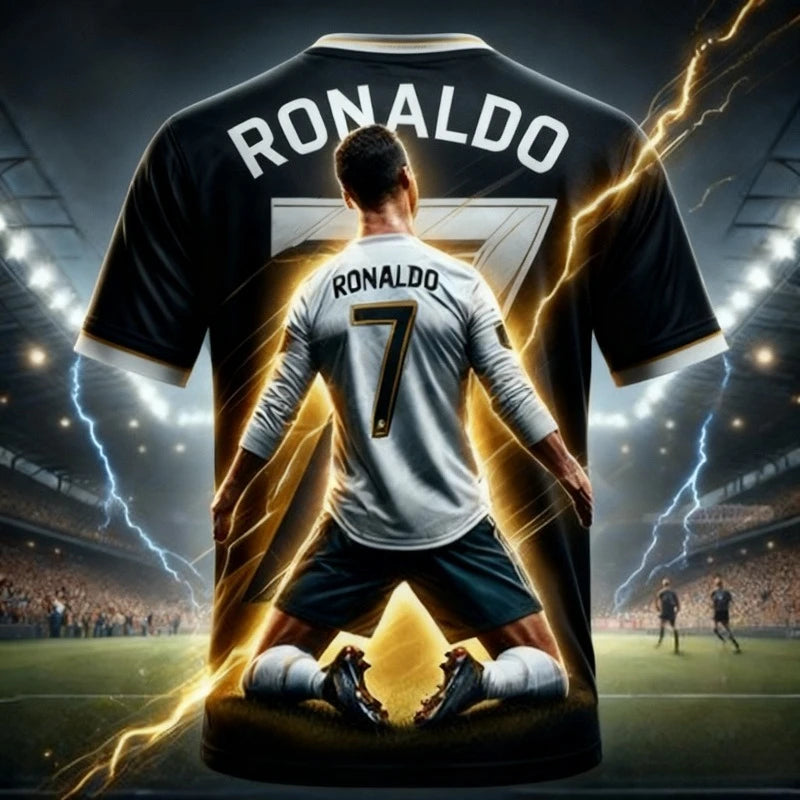 HOT SALE Cristiano Ronaldo Fashion Football Superstar Printed Men's Fan Commemorative T-shirt Daily Sports Breathable Jersey