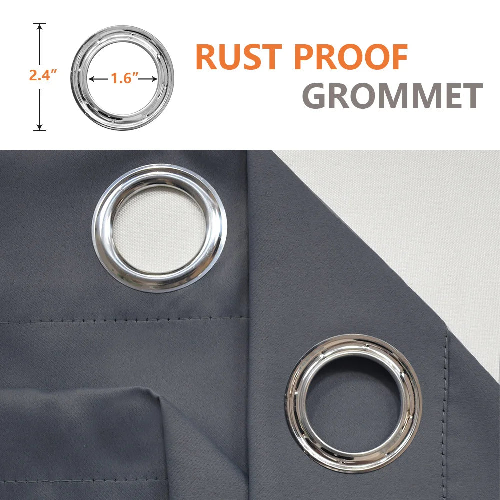 Patio Outdoor Curtain Waterproof Thermal Insulated Double Grommets Sun Block Windproof Window Curtains For Garden Drapes Porch