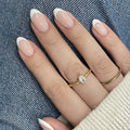 120pcs Almond Press-On Nails | Pink & White French | Acrylic Nail Tips for Girls