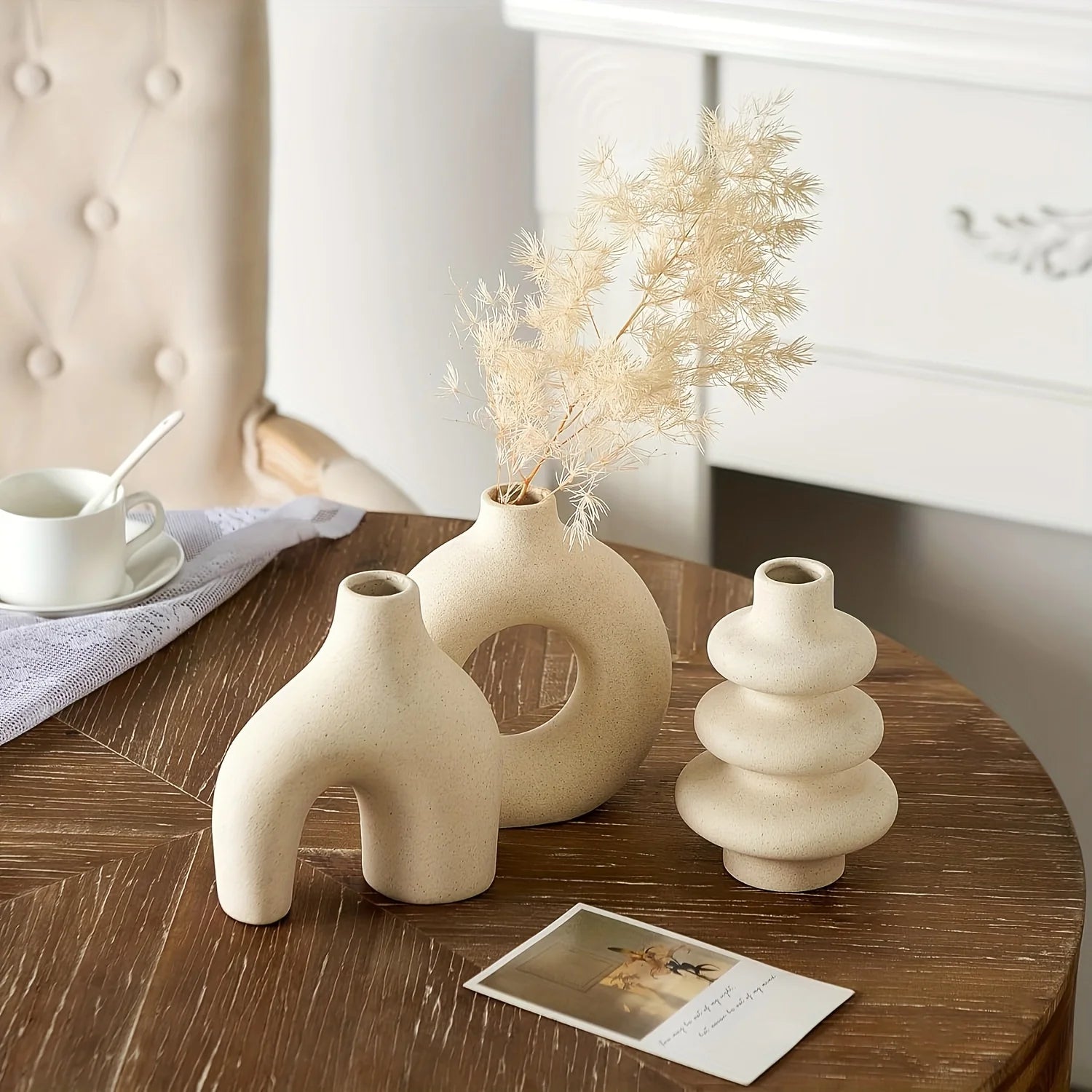 Bohemian ceramic vase set, decorative vase ornaments