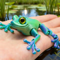3D Printed Cute Frog Model Multi-joint Movable With Glittering Eyes Simulated Animals Model For Room Decor Accessories Kids Gift
