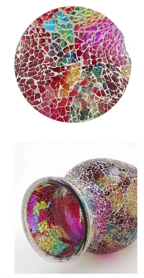 Bohemian Mosaic Glass Vases