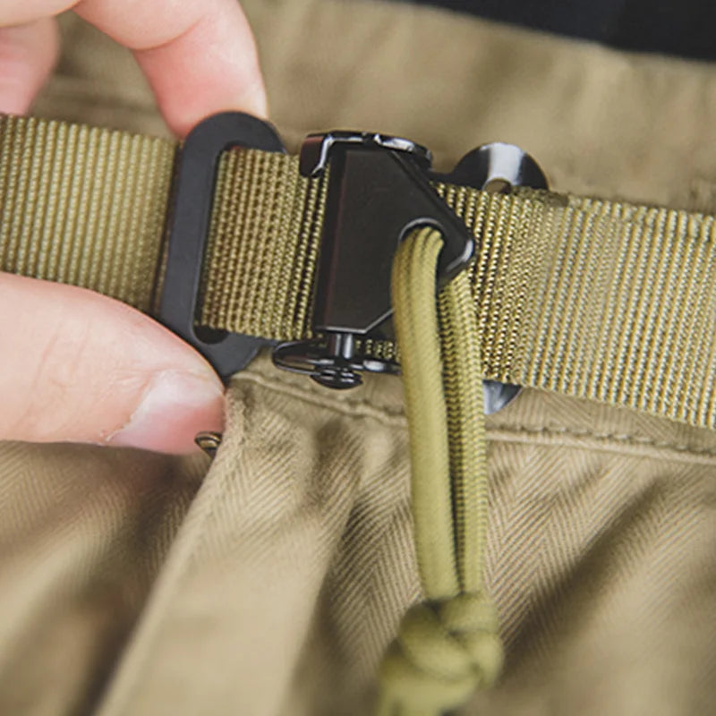 Maden Tooling American Retro SAS Quick-Buckle Belt Green Tactical Automatic Men Fashion Multifunctional Belt