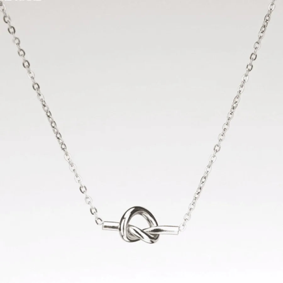 Stainless Steel Knot Women's Necklace Stylish Design 14K Gold Plated Jewelry