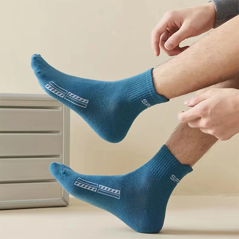 10/20Pairs High Quality Men's Socks Casual Breathable Cotton Man Run Sports Socks Spring Autumn Male Sox Gifts Plus Size 38-45