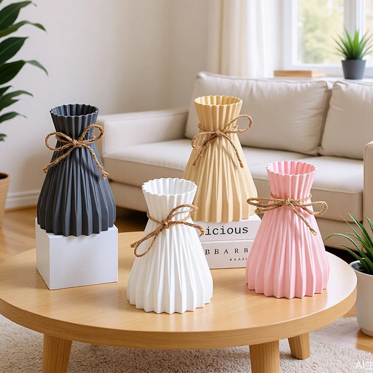 1PC Water Ripple Plastic Vase