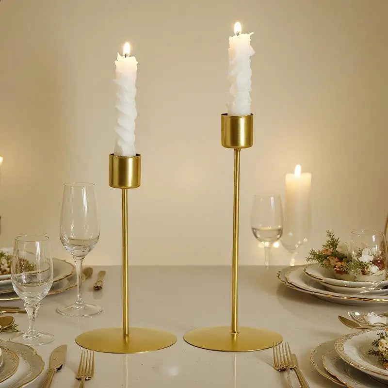 European Style Metal Candle Holders Simple Golden Wedding Decoration Bar Party Living Room Decor Home Decor Candlestick
